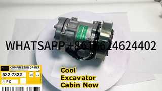 O COMPRESSOR AC KBZE 532-7322 5327322 CABE NA ESCAVADEIRA CAT E336E E340 E349E E374F E390