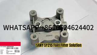 ] SANY SY215 HYUNDAI R215 4990848 BASE DE FILTRO DE COMBUSTÍVEL DE ESCAVADEIRA PARA MOTOR CUMMIN S 6BT