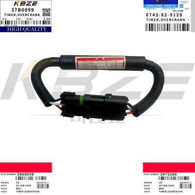 KBZE 6743-82-9120 2868039 FLAMEOUT SOLENOID TIME OVERCRANK 3972266 37B0099 FOR SY215 XE215 LG922E JS215 6BT ENGINE