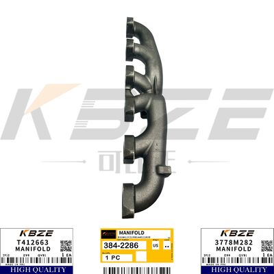 KBZE 384-2286 T412663 3778M282 EXHAUST MANIFOLD FOR 320D2 323D2 924K 930K 535D 545D REPLACE CAT C6.6 C7.1 PERKINS 1106D ENGINE