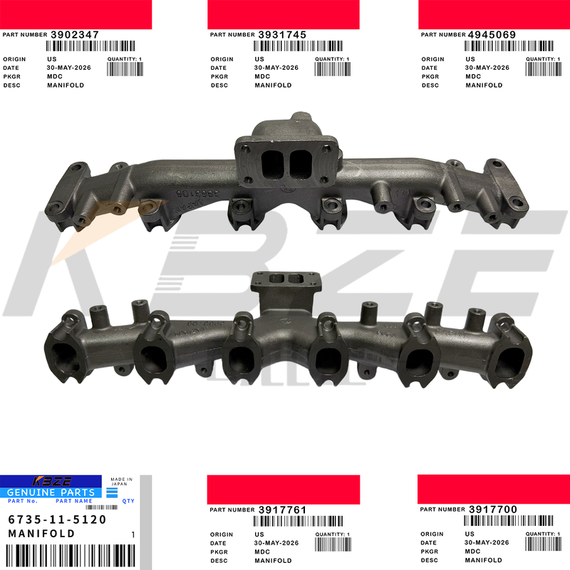 KBZE 6735-11-5120 KOMATSU PC200 EXHAUST MANIFOLD 3917761 3917700 3931745 3902347 4945069 KOMATSU S6D102 CUMMIN.S 6BT ENGINE